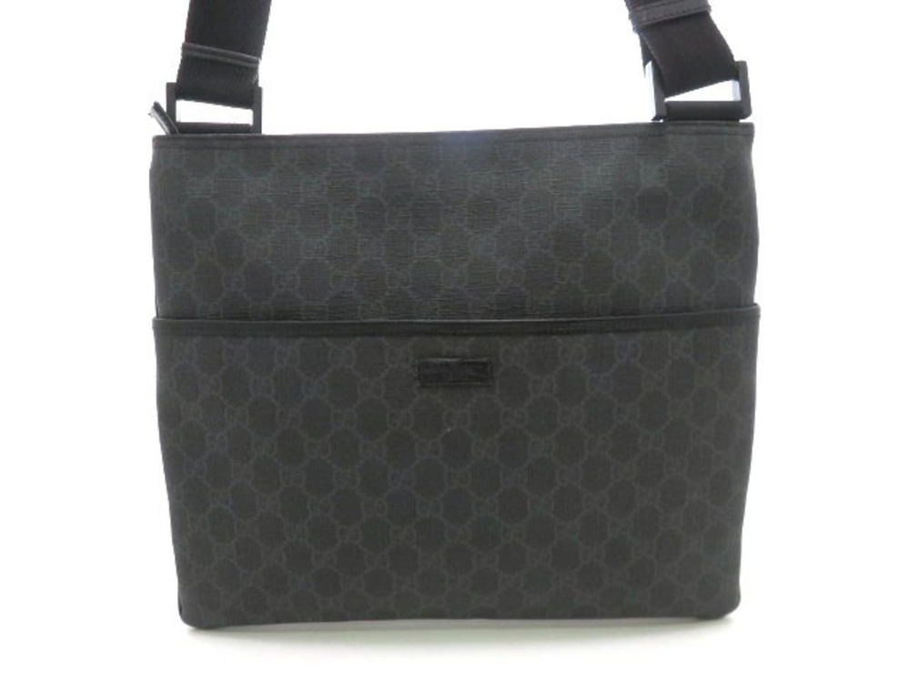 Gucci Shoulder Bag GG Supreme Canvas Black Gray